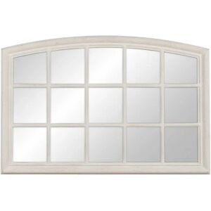 LOLAhome Espejo ventana blanco roto de madera de paulonia de 80x120 cm