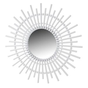 LOLAhome Espejo con varillas blanco de plástico de Ø 49 cm