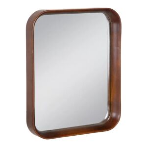 LOLAhome Espejo de pared marrón de madera y cristal de 40x50 cm
