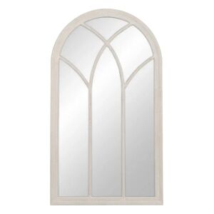 LOLAhome Espejo ventana blanco roto de madera de paulonia de 80x140 cm