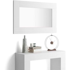 Mobili Fiver Espejo de pared rectangular Evolution, 118 x 73 cm, color Fresno Blanco