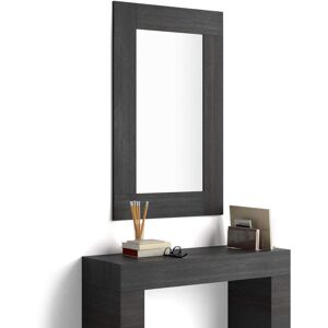 Mobili Fiver Espejo de pared rectangular Evolution, 118 x 73 cm, color Madera negra