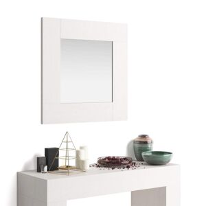 Mobili Fiver Espejo de pared cuadrado Evolution, 73 x 73, color Fresno blanco