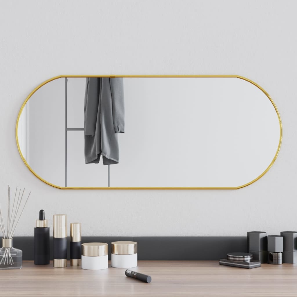 vidaXL Espejo de pared ovalado dorado 70x30 cm