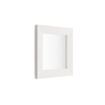 Mobili Fiver Espejo de pared cuadrado, marco de color Fresno Blanco, modelo Giuditta 65x65