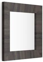 Mobili Fiver Espejo de pared cuadrado, marco de color Roble oscuro - WenguÃ¨, modelo Giuditta 65x65