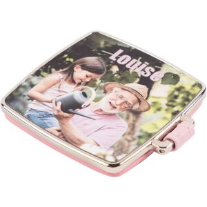 Ocadeau Miroir tissu rose carré