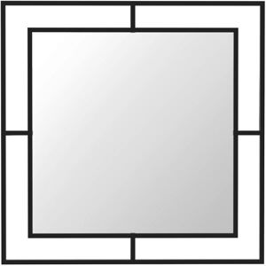 Toscohome Miroir carré 58x58 cm avec double cadre en métal noir - Corner