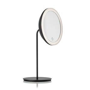 Zone Denmark - Miroir cosmétique avec grossissement 5x et éclairage LED, Ø 18 cm, noir