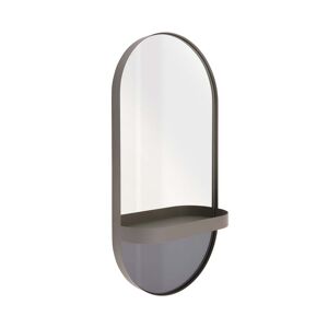 Remember - Miroir mural avec etagere, taupe