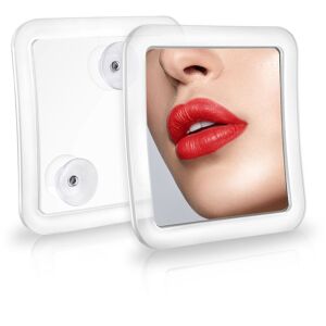 EMKE Miroir de courtoisie 5x Miroir de courtoisie grossissant Miroir de rasage carré avec 3 ventouses fortes et cadre en acrylique pour une utilisation en voyage, salle de bain et maison - Publicité