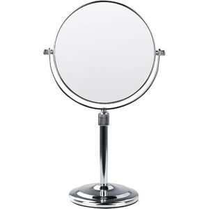 Beliani - Miroir de Maquillage Double Face Verre Grossissant ø 20 cm Métal Argenté Averyon - Publicité