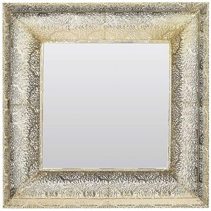 Miroir Mural de Forme Carrée 60 x 60 cm avec Cadre Décoration Antique Doré pour Salon et Chambre Design Moderne Beliani - Publicité