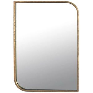 Emde - Miroir rectangle au coins asymétriques arrondis métal doré 76x56cm