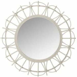 - Miroir rond en bois blanc 60x3x60 cm