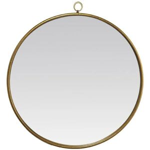 Emde - Miroir rond métal doré avec accroche 80x80cm