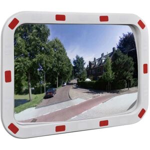 Miroir de trafic convexe rectangulaire 40x60cm avec réflecteurs - Inlife