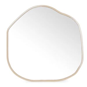 NV GALLERY Miroir AUDEN - Miroir design organique, Verre & bois beige, Ø80 - Publicité
