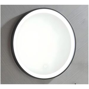 OZAIA Miroir de salle de bain lumineux rond noir a Leds D 60 cm NUMEA