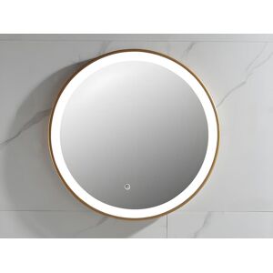 OZAIA Miroir de salle de bain lumineux rond doré avec Leds - D. 60 cm - NUMEA