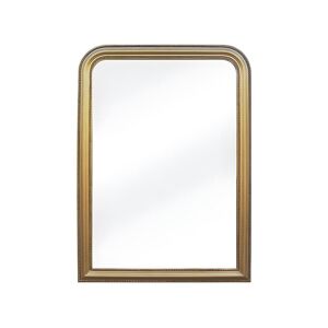 OZAIA Miroir style vintage en bois de paulownia HELOISE - L. 80 x H. 110 cm - Doré effet laiton