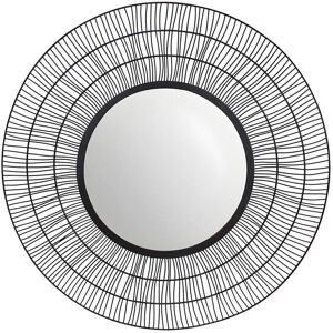 OZAIA Miroir rond filaire en fer THEODORE - D. 80 cm - Noir