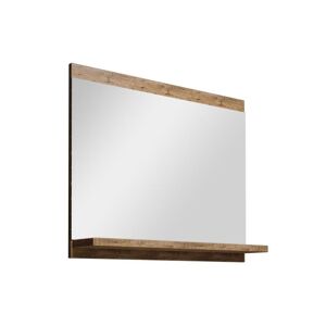 OZAIA Miroir de salle de bain rectangulaire avec tablette de rangement - Coloris naturel fonce - 60 x 50 cm - CLAUDIA II