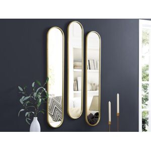 OZAIA Lot de 3 miroirs ovales en metal L23 x H120 cm Dore JAYLEN