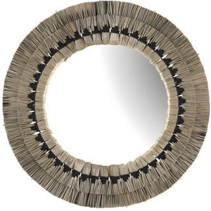 OZAIA Miroir rond en paille de mendong CHOKWE D 80 cm Naturel