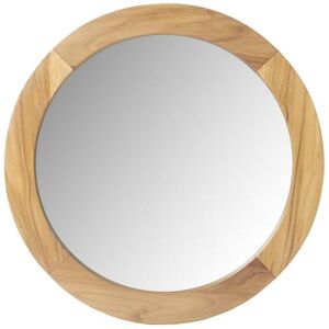 OZAIA Miroir rond avec contour en bois de teck 60 cm BUBUNAN