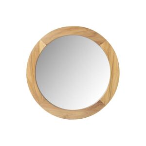 OZAIA Miroir rond avec contour en bois de teck - 60 cm - BUBUNAN