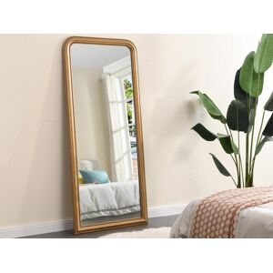 OZAIA Miroir style vintage en bois de paulownia - L. 80 x H. 180 cm - Doré effet laiton- HELOISE