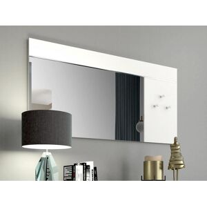 Vente-unique Miroir mural avec 3 patères - L. 120 x H. 60 - Blanc - NIKLOS