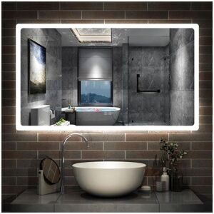 Miroir de Salle de Bain avec Bluetooth, LED Anti-Buee, Dimmable, 3 Couleurs 140x80cm Aica