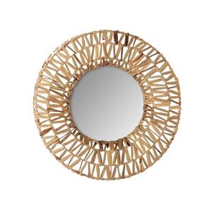 ATMOSPHERA - Miroir mural tressé Terre Sauvage - Diam. 45 cm - Beige - Terre sauvage - Publicité