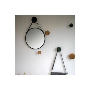 Maison et Styles Miroir design rond 38 cm en acier noir - Publicité