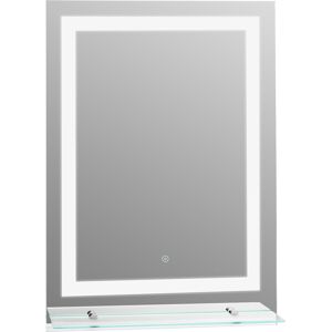 HOMCOM kleankin Miroir lumineux LED 22 W interrupteur tactile étagère intégrée 50L x 4l x 70H cm