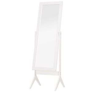 HOMCOM Miroir sur Pied Chambre Grand miroir Miroir de Sol Miroir à pied Inclinaison réglable Pleine Longueur dim. 47L x 46l x 148H cm MDF Blanc