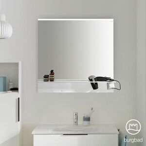 Burgbad Eqio Miroir avec éclairage LED horizontal en applique et tablette, SEZQ080F2009,