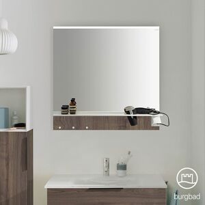 Burgbad Eqio Miroir avec éclairage LED horizontal en applique et tablette, SEZQ080F2012,