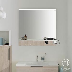 Burgbad Eqio Miroir avec éclairage LED horizontal en applique et tablette, SEZQ080F2632,