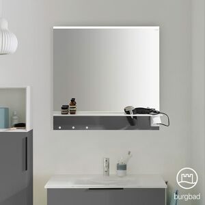 Burgbad Eqio Miroir avec éclairage LED horizontal en applique et tablette, SEZQ080F2010,