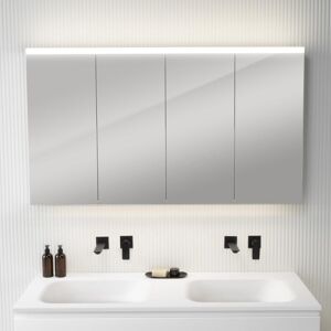 neoro n50   n50T46 Armoire de toilette l : 140 cm, 4 portes, avec éclairage, BN0511MI,