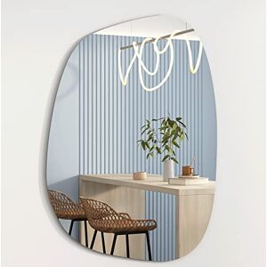 Albatros Miroir Design Asymétrique 60x45cm Miroir Mural ou Porte Miroir Moderne Organique Miroir Ovale et Grand Miroir Asymétrique Informe et sans Cadre, Mirror Wall - Publicité