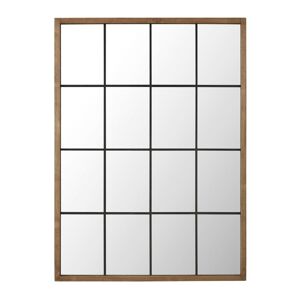 Maisons du Monde Grand miroir fenêtre rectangulaire en bois de pin et métal effet vieilli 121x165