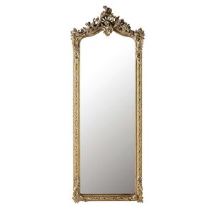 Maisons du Monde Grand miroir rectangulaire a moulures en resine doree 64x168