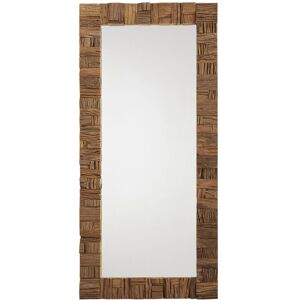 Maisons du Monde Grand miroir rectangulaire en bois de manguier grave 80x170