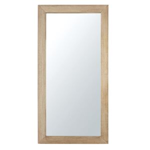 Maisons du Monde Grand miroir rectangulaire en bois de manguier marron clair 90x180