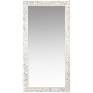 Maisons du Monde Grand miroir rectangulaire en bois de manguier sculpté blanc 90x180