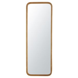 Maisons du Monde Grand miroir rectangulaire sur pied en rotin marron 61x170